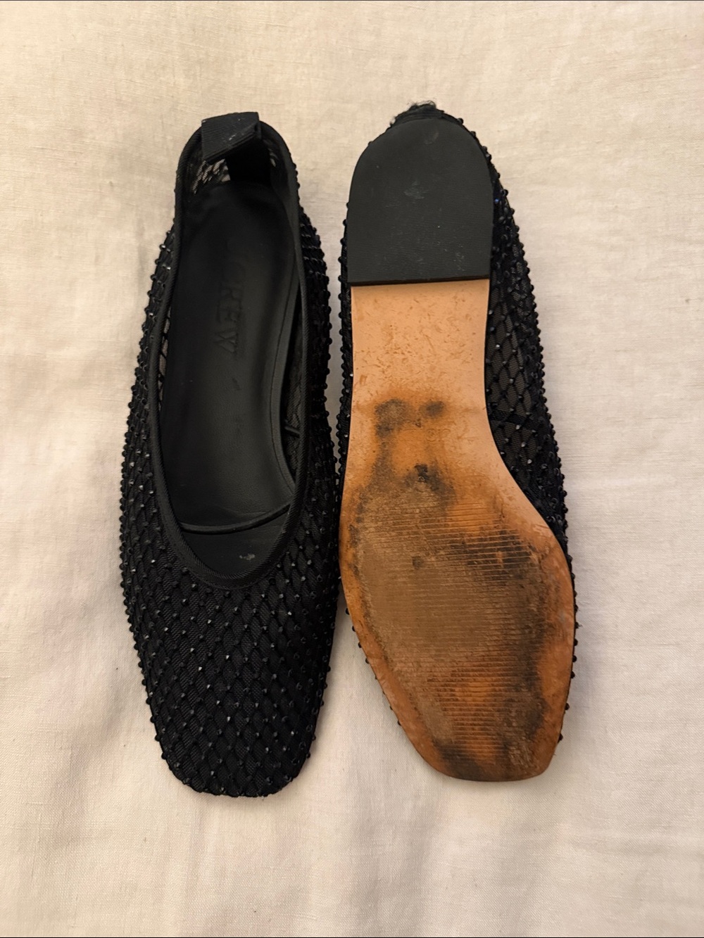 J. Crew Black Mesh Beaded Ballet Flats - Picture 3 of 9